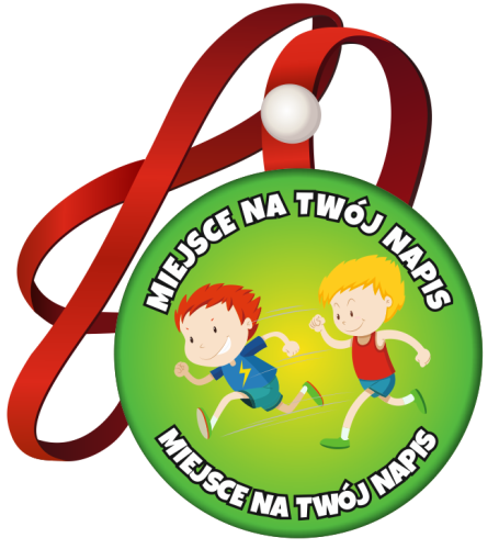 Medal na tasiemce: "Biegnące dzieci (wzór 2)" + nadruk