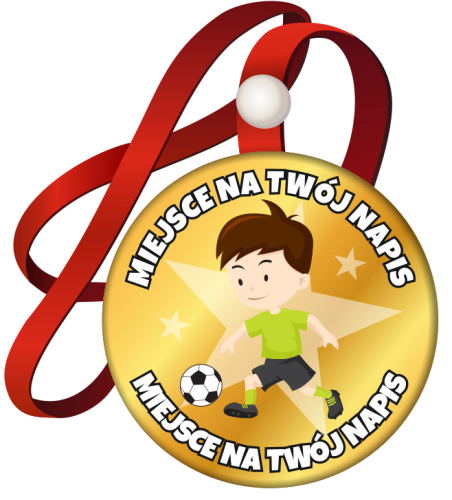 Medal na tasiemce: "Piłka nożna (chłopiec)" + twój napis