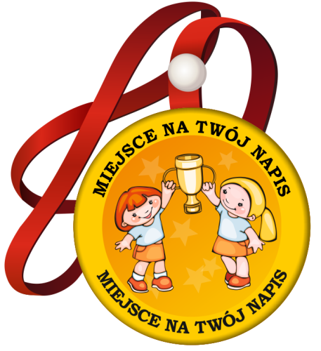 Medal na tasiemce: "Dziewczynki z pucharem" + nadruk