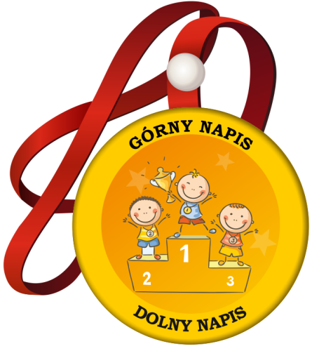 Medal na tasiemce: "Dzieci z pucharem" + nadruk