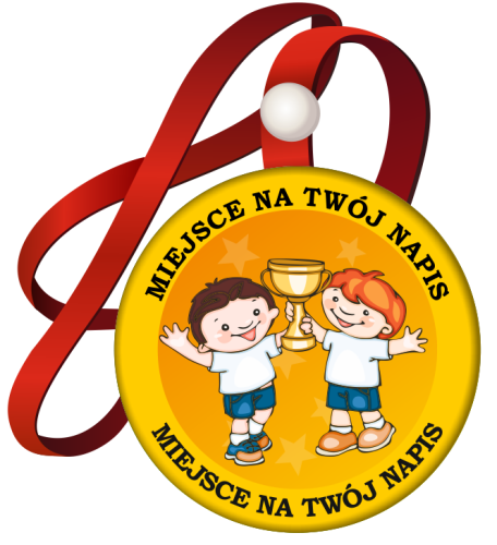 Medal na tasiemce: "Chłopcy z pucharem" + nadruk