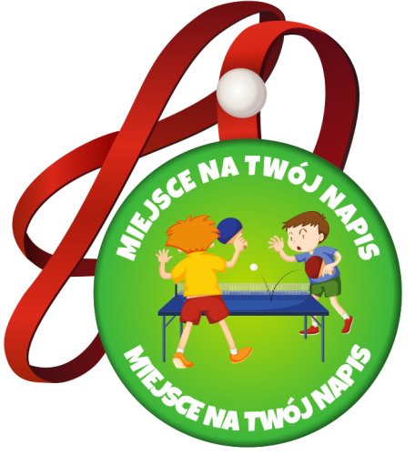 Medal na tasiemce: "Tenis Stołowy" + nadruk