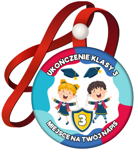 Medal na tasiemce: "Ukończenia klasy 3" (wzór 3) + nadruk