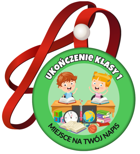 Medal na tasiemce: "Ukończenia klasy 1" (wzór 4) + nadruk