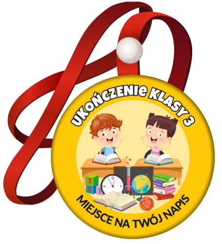 Medal na tasiemce: "Ukończenia klasy 3" (wzór 4) + nadruk