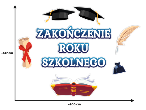 Dekoracja - Zakończenie Roku Szkolnego - Birety (rozmiar XXL)