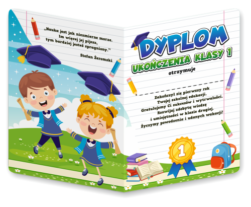 Dyplom: Ukończenia klasy 1 (składany, format A4)