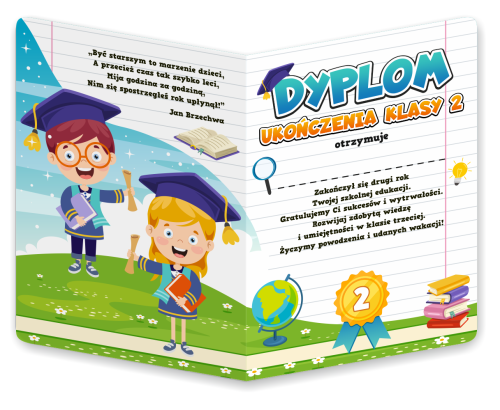 Dyplom: Ukończenia klasy 2 (składany, format A4)