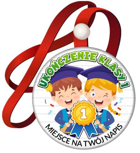 Medal na tasiemce: "Ukończenia klasy 1" (wzór 5) + nadruk