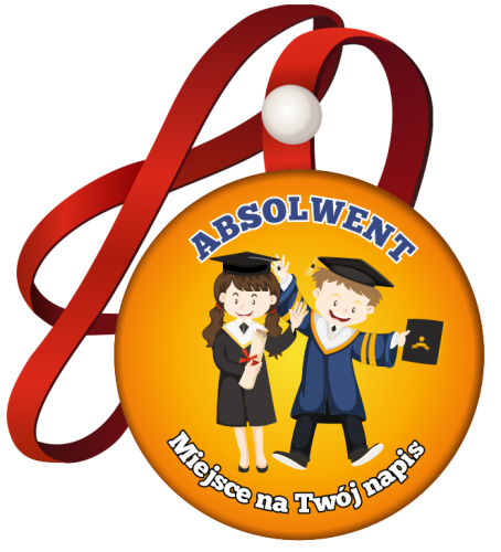 Medal na tasiemce: "Absolwent Przedszkola" (wzór 7) + nadruk