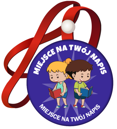 Medal na tasiemce: "Medal za czytanie (wzór 3)" + nadruk