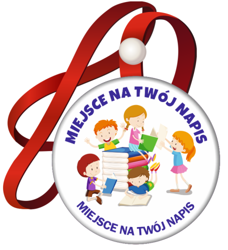 Medal na tasiemce: "Medal za czytanie (wzór 2)" + nadruk