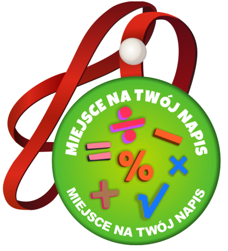 Medal na tasiemce: "Matematyka" + nadruk