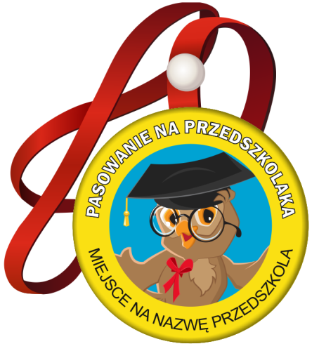 Medal: Pasowanie na Przedszkolaka (Sowa) + nazwa przedszkola