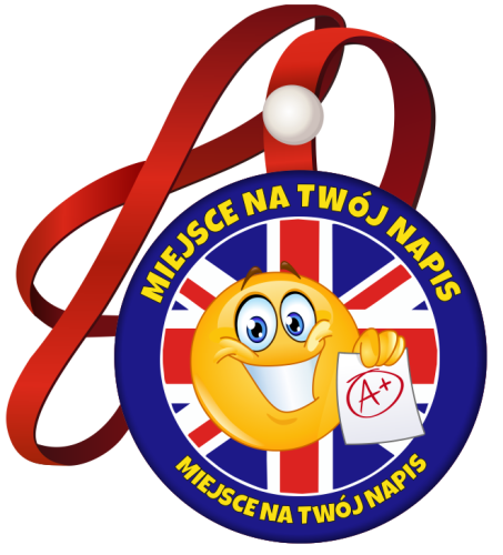 Medal na tasiemce: Język angielski (Buźka) + nadruk