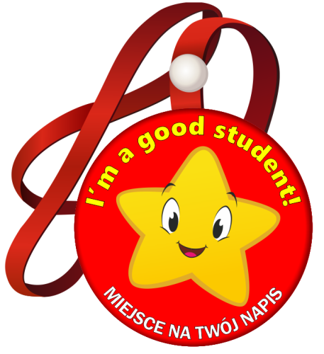 Medal na tasiemce: Język angielski (Gwiazdka) + nadruk