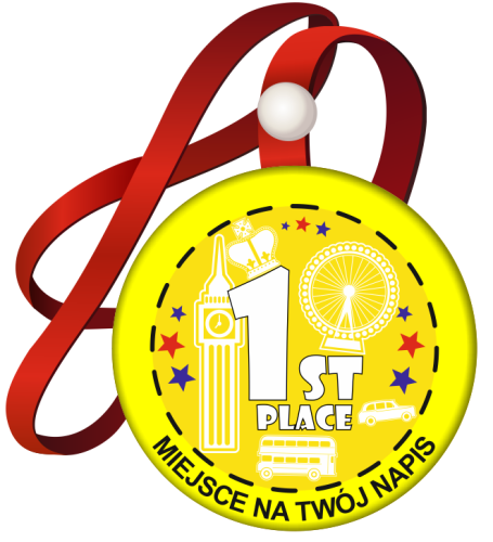 Medal na tasiemce: "First place 2" + nadruk