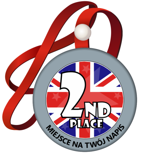 Medal na tasiemce: "Second place" + nadruk