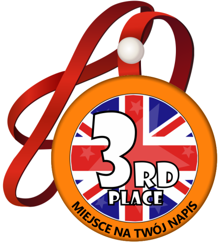 Medal na tasiemce: "Third place" + nadruk