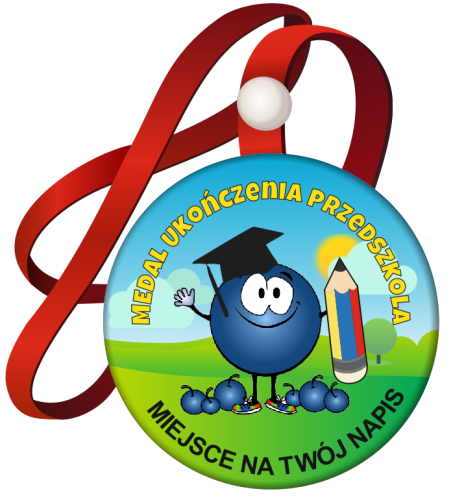 Medal na tasiemce: "Ukończenia przedszkola" (wzór 34) + nadruk  