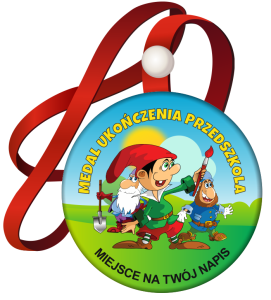 Medal na tasiemce: "Ukończenia przedszkola" (wzór 5) + nadruk 