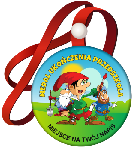 Medal na tasiemce: "Ukończenia przedszkola" (wzór 5) + nadruk