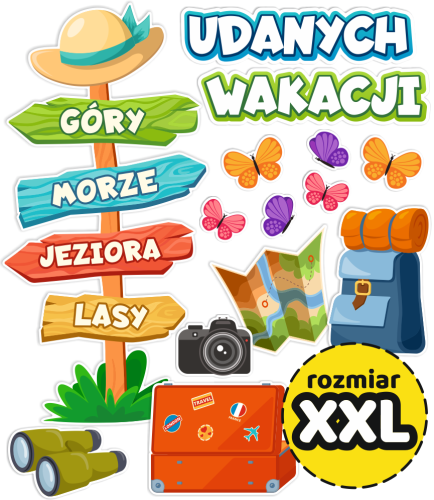 Dekoracja - Zakończenie Roku Szkolnego - Udanych Wakacji (rozmiar XXL)