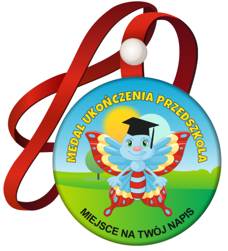 Medal na tasiemce: "Ukończenia przedszkola" (wzór 7) + nadruk