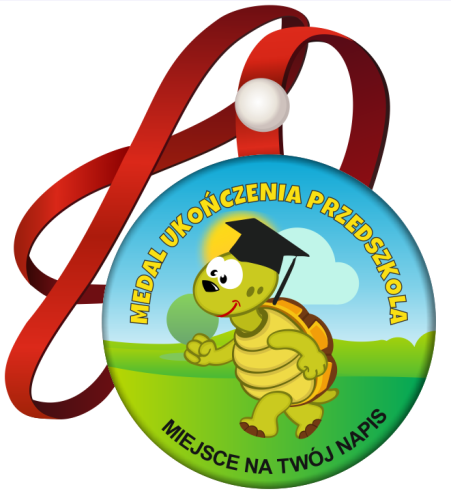 Medal na tasiemce: "Ukończenia przedszkola" (wzór 13) + nadruk