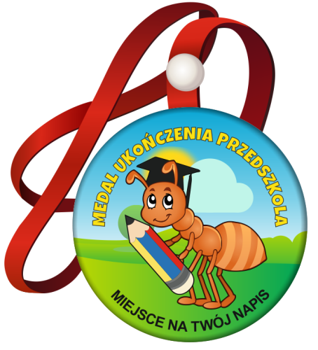 Medal na tasiemce: "Ukończenia przedszkola" (wzór 8) + nadruk