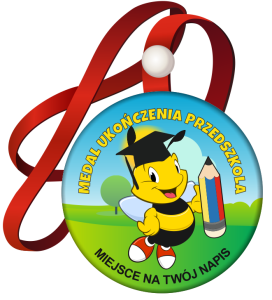 Medal na tasiemce: "Ukończenia przedszkola" (wzór 9) + nadruk 