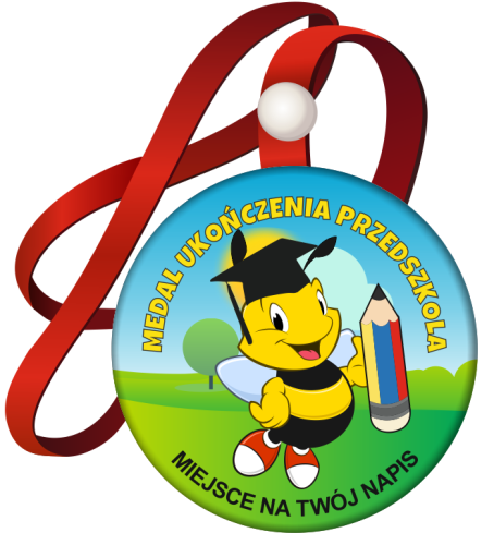 Medal na tasiemce: "Ukończenia przedszkola" (wzór 9) + nadruk