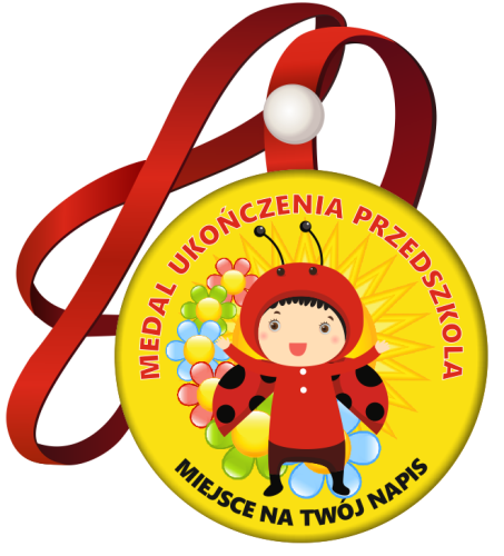 Medal na tasiemce: "Ukończenia przedszkola" (wzór 14) + nadruk