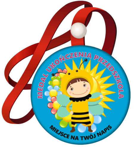 Medal na tasiemce: "Ukończenia przedszkola" (wzór 18) + nadruk