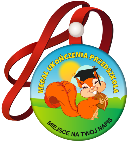 Medal na tasiemce: "Ukończenia przedszkola" (wzór 29) + nadruk