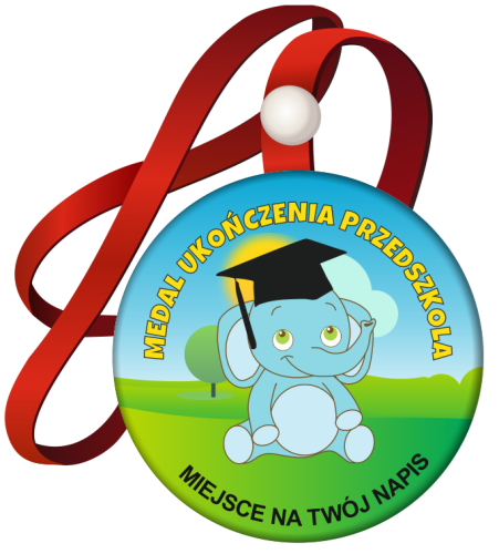 Medal na tasiemce: "Ukończenia przedszkola" (wzór 30) + nadruk