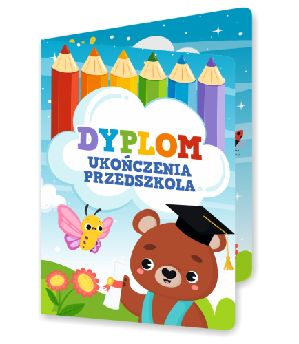 Dyplom: Ukończenia Przedszkola - wzór 4 (składany, format A4+)