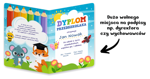 Dyplom: Przedszkolaka - wzór 4 (składany, format A4+)
