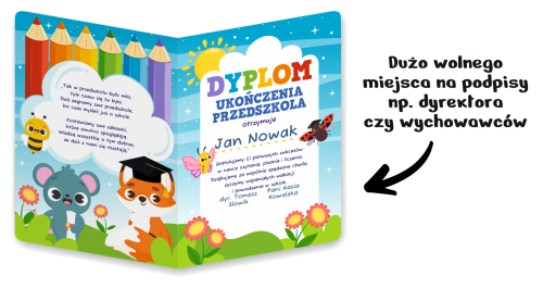 Dyplom: Ukończenia Przedszkola - wzór 4 (składany, format A4+)