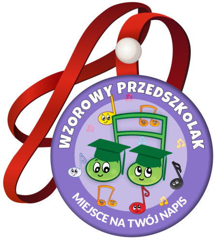 Medal na tasiemce: "Wzorowy Przedszkolak" (NUTKI) + nadruk
