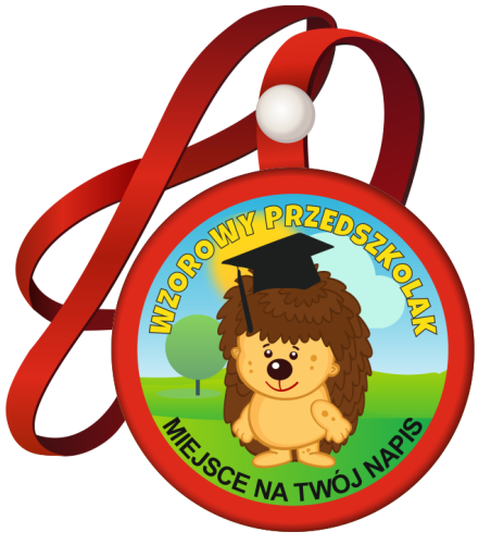 Medal na tasiemce: "Wzorowy Przedszkolak" (Jeżyk) + nadruk