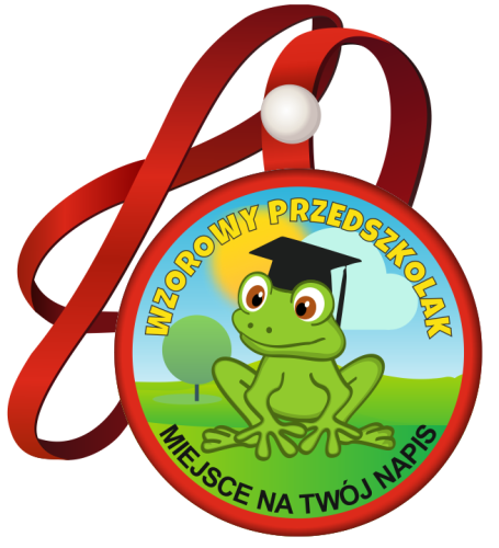 Medal na tasiemce: "Wzorowy Przedszkolak" (Żabka) + nadruk 