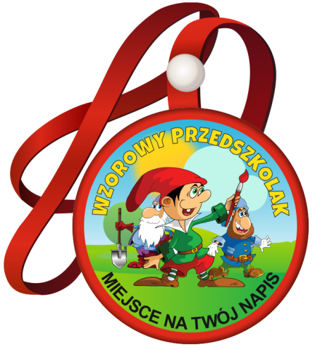 Medal na tasiemce: "Wzorowy Przedszkolak" (Krasnale) + nadruk