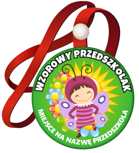 Medal na tasiemce: "Wzorowy Przedszkolak" (Motyl) + nadruk