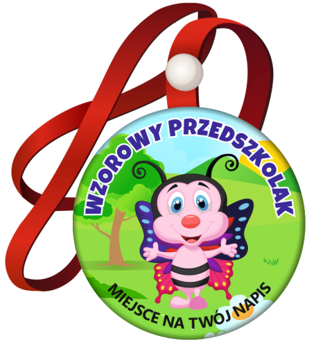 Medal na tasiemce: "Wzorowy Przedszkolak" (Motyl 3) + nadruk