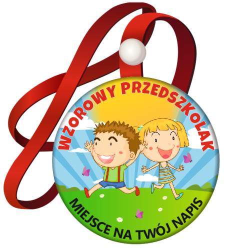 Medal na tasiemce: "Wzorowy Przedszkolak" (Dzieci 2) + nadruk