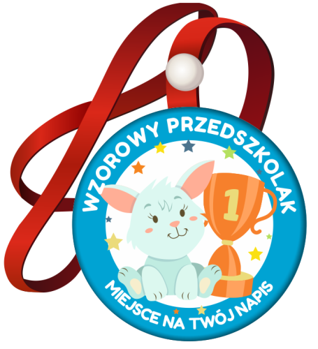 Medal na tasiemce: "Wzorowy Przedszkolak" (Wzór 28) + nadruk