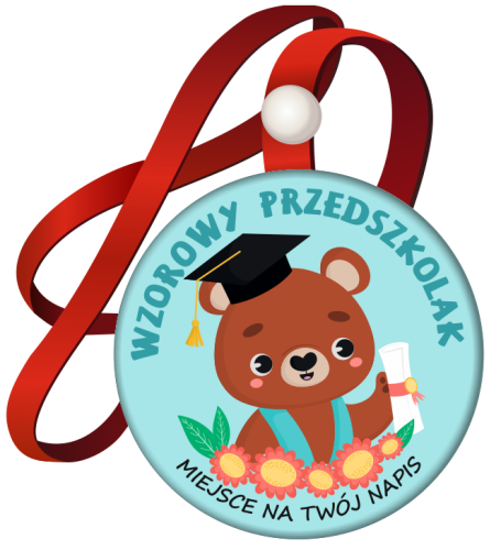 Medal na tasiemce: "Wzorowy Przedszkolak" (Wzór 29) + nadruk