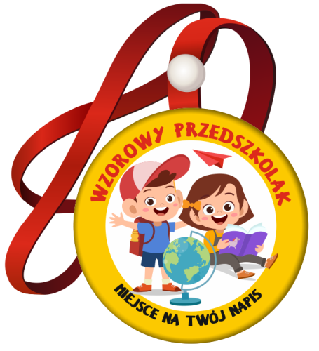 Medal na tasiemce: "Wzorowy Przedszkolak" (Wzór 30) + nadruk