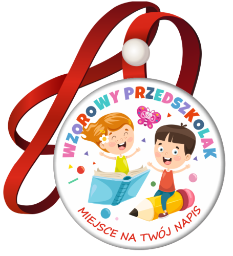 Medal na tasiemce: "Wzorowy Przedszkolak" (Wzór 31) + nadruk